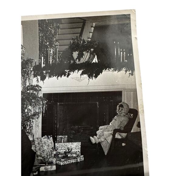 VTG Holiday Christmas Original Photo Tree Tinsel Santa Dolls Du Quoin Illinois - Picture 8 of 12